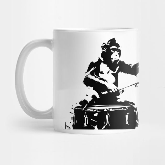 monkey plays the drums by lkn